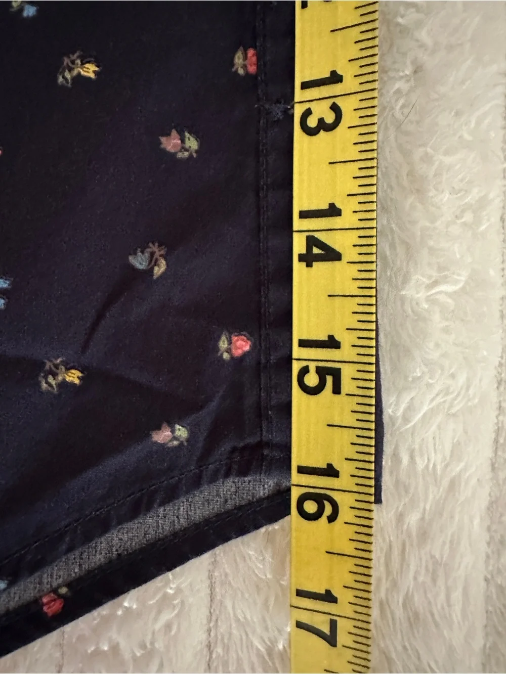 J. Crew Navy Cotton Button-Down Shirt with Small Floral Print Slim Fit